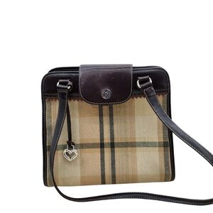 Brighton Women's Plaid Leather Trim Satchel Shoulder Bag - OS